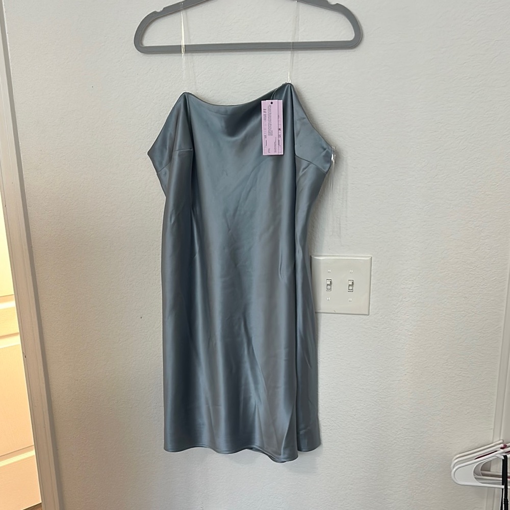 Elegant Gray Satin Dress